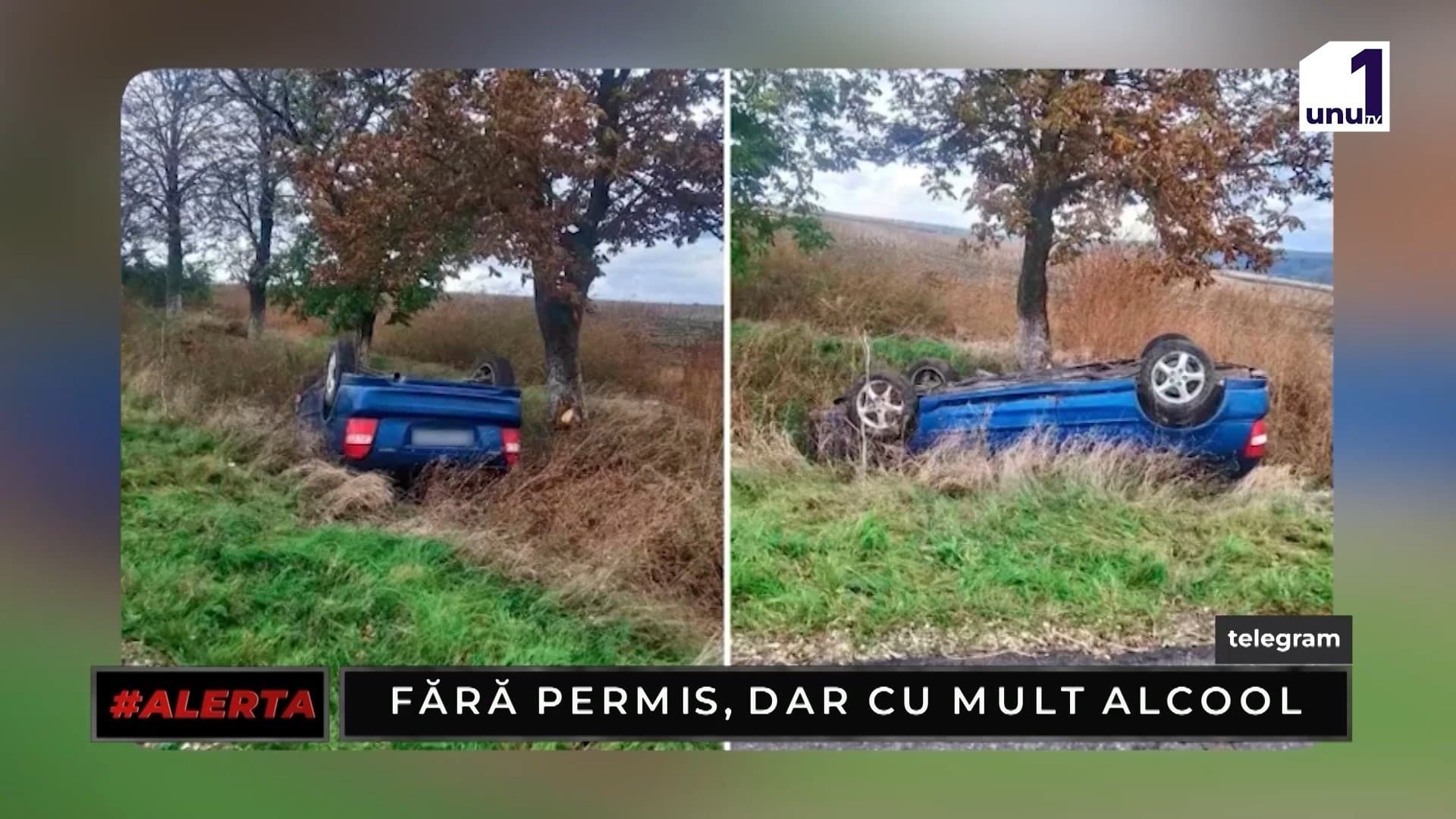 ALERTA: Un bărbat de 42 de ani a urcat băut la volan, fără permis, și a ajuns cu mașina răsturnată direct în șanț /22.10.2026
